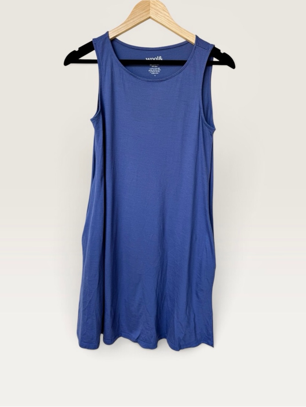 Wool& Camellia Merino Blend Tank Dress in Periwinkle Blue